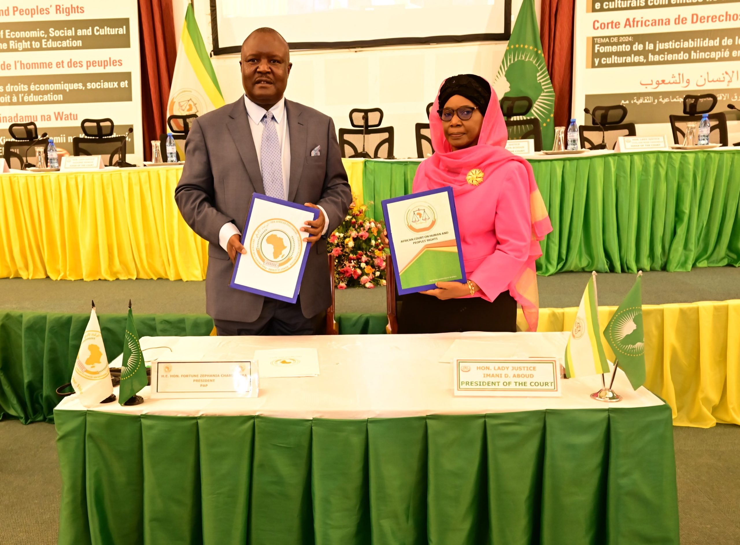 AFRICAN COURT ON HUMAN AND PEOPLES’ RIGHTS AND PAN-AFRICAN PARLIAMENT SIGN A FRAMEWORK AGREEMENT FOR ENHANCED COLLABORATION AND SYNERGY